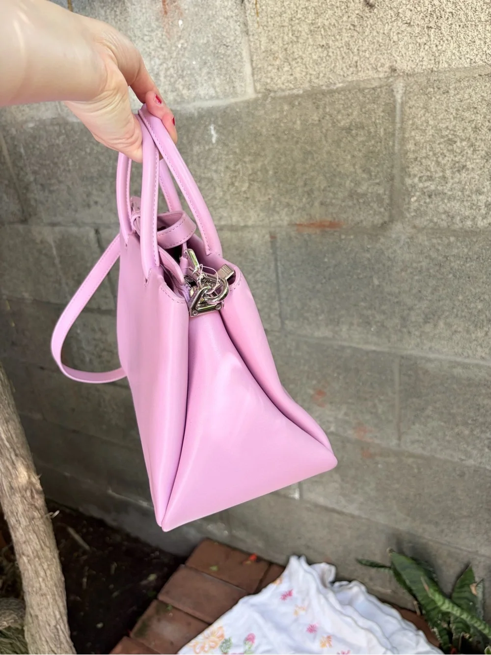 kate spade Grace pastel pink leather satchel with detachable strap
